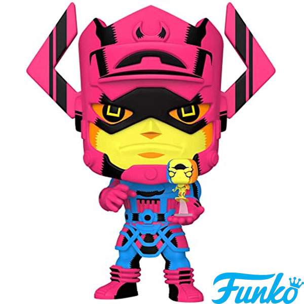 Funko POP #809 Marvel Fantastic Four Galactus with Silver Surfer Black Light Exclusive 10 Inch Figure